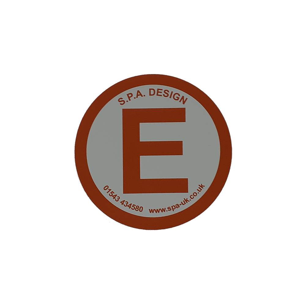 Small E Fire Extinguisher Sticker